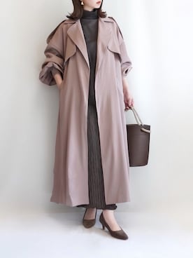 「ecrire×haushinka」｜haushinkaさん（レディース・157cm）の冬コーディネート