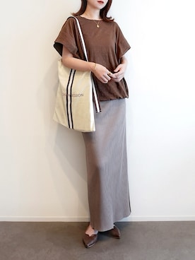 「OMNES（オムネス）のアイテム」を使った、haushinkaさん（レディース・157cm）の夏コーディネート
