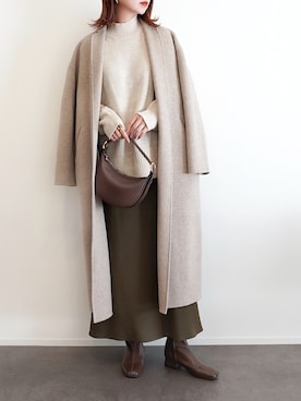 「OPAQUE.CLIP」｜「アイテム（その他アウター）」を使った、haushinkaさん（レディース・157cm）の冬コーディネート