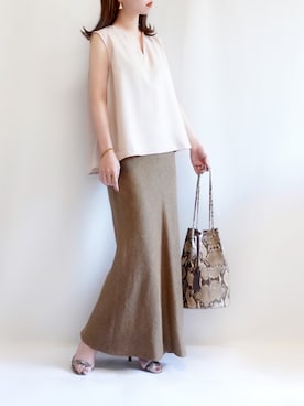 「ecrire×haushinka」｜haushinkaさん（レディース・157cm）の春コーディネート