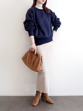 「アイテム（バングル/リストバンド）」を使った、haushinkaさん（レディース・157cm）の冬コーディネート