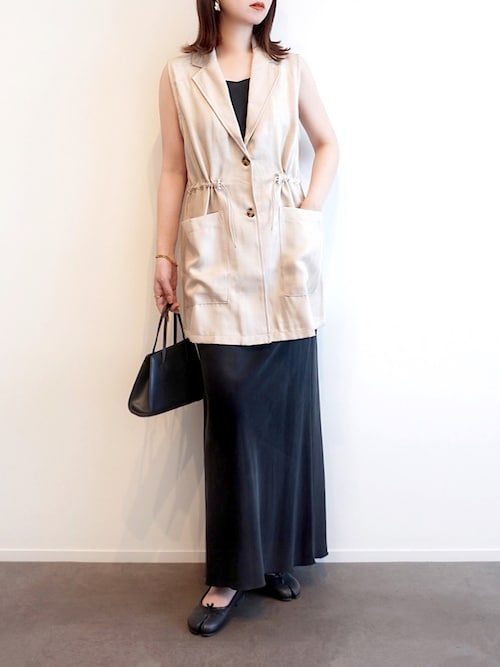 NOBLE ワイドVネックフィブリルキャミワンピース 36 追加》ワイドVネックフィブリルキャミワンピース2（ワンピース