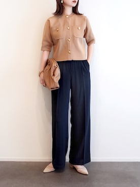 「アイテム（ノーカラージャケット）」を使った、haushinkaさん（レディース・157cm）の夏コーディネート