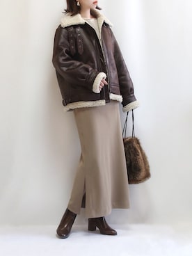 「Ungrid（アングリッド）のアイテム（ブルゾン）」を使った、haushinkaさん（レディース・157cm）の秋コーディネート