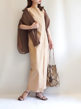 「ecrire×haushinka」｜haushinkaさん（レディース・157cm）の夏コーディネート