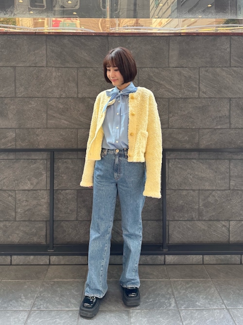 45rpmツイードハンドニットボレロカーディガン La boutique BonBon】ツイードニットボレロカーディガン | OUTLET