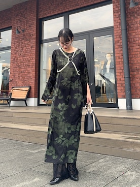 「アイテム（サスペンダー）」を使った、なつさん（レディース・167cm）の秋コーディネート