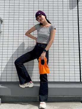 「アイテム（リング）」を使った、なつさん（レディース・166cm）の夏コーディネート