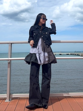 「アイテム（デニムジャケット）」を使った、なつさん（レディース・167cm）の秋コーディネート