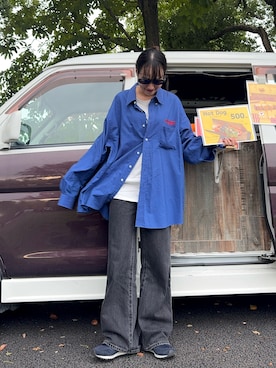 「アイテム（シャツ/ブラウス）」を使った、なつさん（レディース・167cm）の秋コーディネート