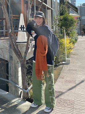 「cashmere（カシミア）のアイテム」を使った、なつさん（レディース・166cm）の冬コーディネート