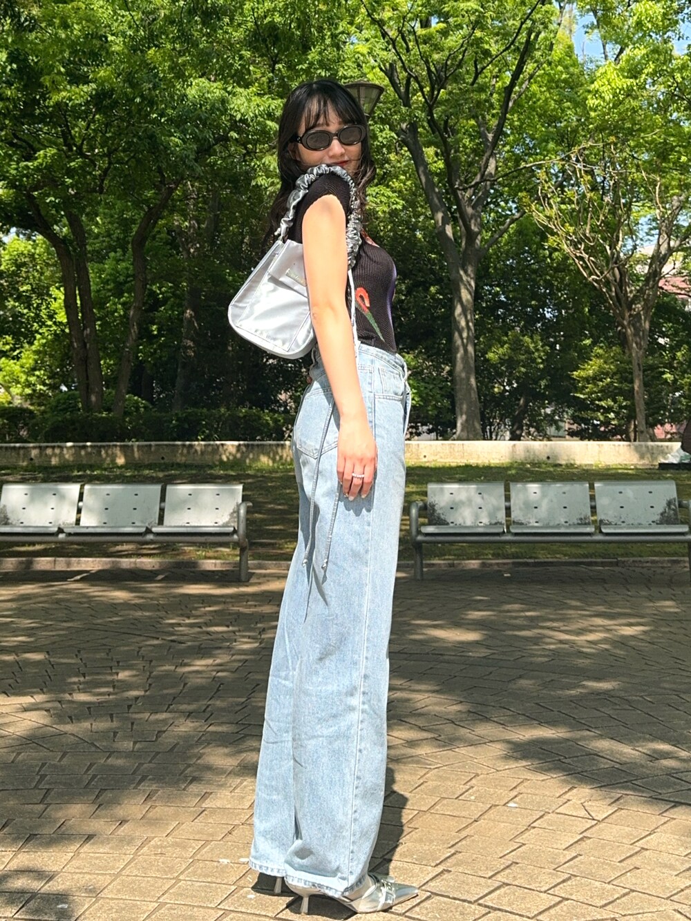 ユニークデザイン ワイドレッグデニムパンツpersonsoul似 2025年最新