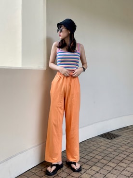 「WC（ダブル シー）のアイテム（キャミソール）」を使った、なつさん（レディース・166cm）の夏コーディネート