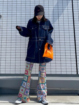 「FUDGEBOYのトラッドスタイル」｜「アイテム（デニムジャケット）」を使った、なつさん（レディース・166cm）の春コーディネート