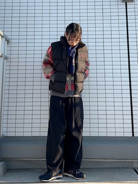 「アイテム（ダウンベスト）」を使った、なつさん（レディース・166cm）の冬コーディネート