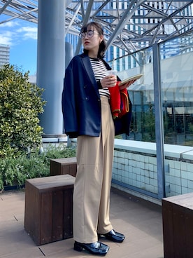 「スクエアトゥ」｜「アイテム（セットアップ）」を使った、なつさん（レディース・166cm）の冬コーディネート