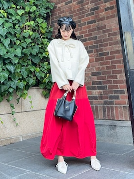 「アイテム（ノーカラージャケット）」を使った、なつさん（レディース・167cm）の冬コーディネート