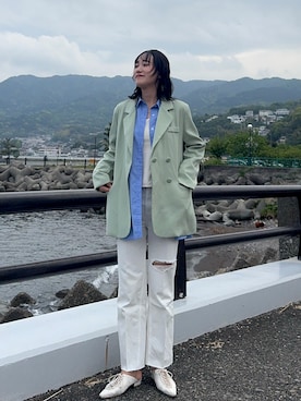 「レースアップシューズ」｜なつさん（レディース・167cm）の春コーディネート