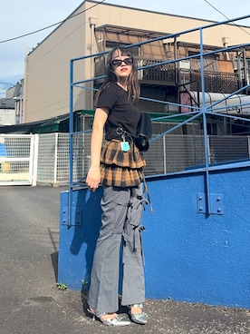 「アイテム（ボディバッグ/ウエストポーチ）」を使った、なつさん（レディース・167cm）の夏コーディネート