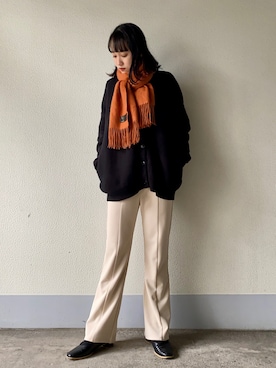 「cashmere（カシミア）のアイテム」を使った、なつさん（レディース・166cm）の冬コーディネート