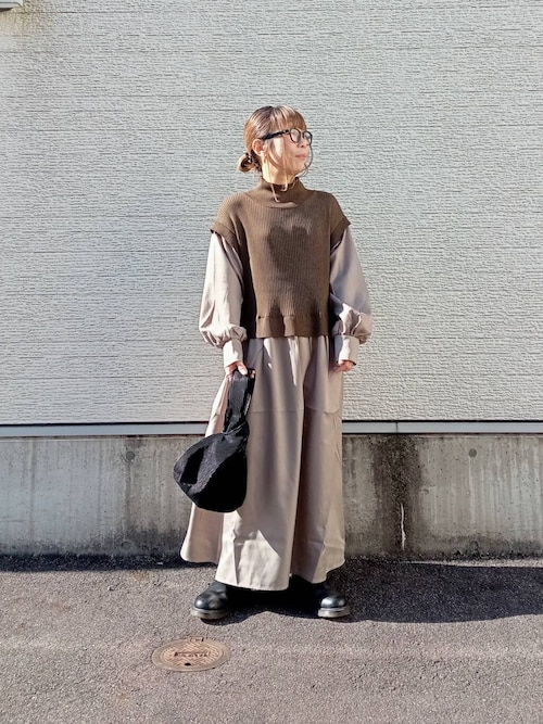 セール】ニットベストドッキングワンピース（ワンピース）｜ITEMS