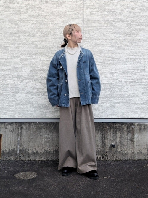 デニムオーバーノーカラージャケット（デニムジャケット）｜ITEMS