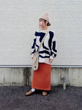 「ITEMS URBANRESEARCH（アイテムズ アーバンリサーチ）のリブロングスカート（スカート）」を使った、tanakaさん（レディース・150cm）の秋コーディネート