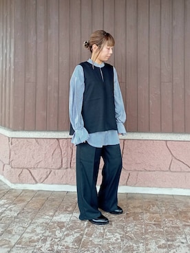 「アイテム（パンツドレス）」を使った、tanakaさん（レディース・150cm）の秋コーディネート