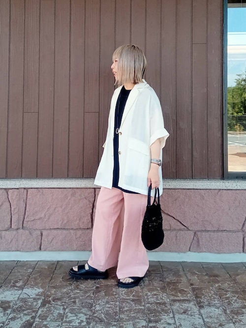 リネンレーヨンシャーリングパンツ