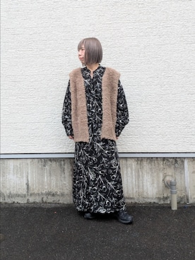 「アイテム（ベスト）」を使った、tanakaさん（レディース・150cm）の秋コーディネート