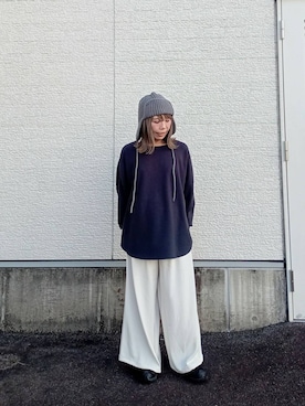 「スタッフコーデ」｜「アイテム（ニットキャップ/ビーニー）」を使った、tanakaさん（レディース・150cm）の秋コーディネート