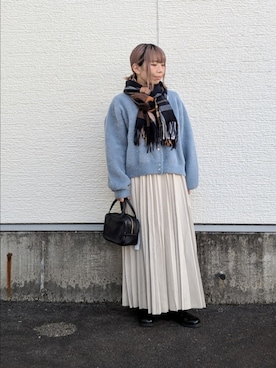 「アイテム（スカート、ベージュ系）」を使った、tanakaさん（レディース・150cm）の冬コーディネート