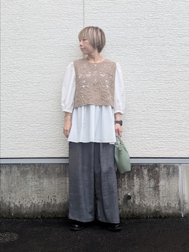 「アイテム（シャツ/ブラウス）」を使った、tanakaさん（レディース・150cm）の秋コーディネート