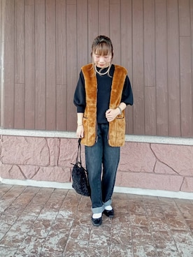 「アイテム（その他アウター、ブラウン系）」を使った、tanakaさん（レディース・150cm）の秋コーディネート