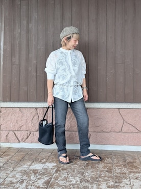 「アイテム（ハンチング/ベレー帽）」を使った、tanakaさん（レディース・150cm）の夏コーディネート