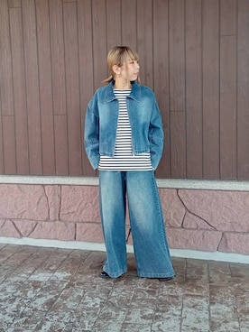 「イチ推しデニムコーデ」｜tanakaさん（レディース・150cm）の冬コーディネート