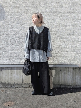 「ニットベスト」｜tanakaさん（レディース・150cm）の秋コーディネート