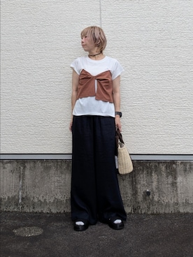 「RODE SKO（ロデスコ）のアイテム」を使った、tanakaさん（レディース・150cm）の夏コーディネート