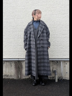 「おでかけコーデ」｜「アイテム（チェスターコート）」を使った、tanakaさん（レディース・150cm）の冬コーディネート