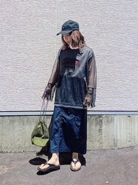 「アイテム（帽子）」を使った、tanakaさん（レディース・150cm・30代）の夏コーディネート