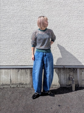 「アイテム（ニット/セーター）」を使った、tanakaさん（レディース・150cm）の夏コーディネート