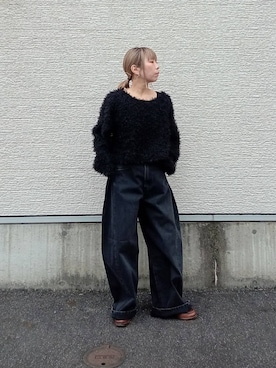 「イチ推しデニムコーデ」｜tanakaさん（レディース・150cm）の冬コーディネート