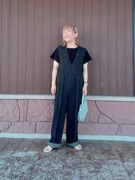 「アイテム（サロペット/オーバーオール）」を使った、tanakaさん（レディース・150cm）の夏コーディネート