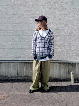 「ITEMS URBANRESEARCH（アイテムズ アーバンリサーチ）のアイテム（チノパンツ）」を使った、tanakaさん（レディース・150cm）の秋コーディネート