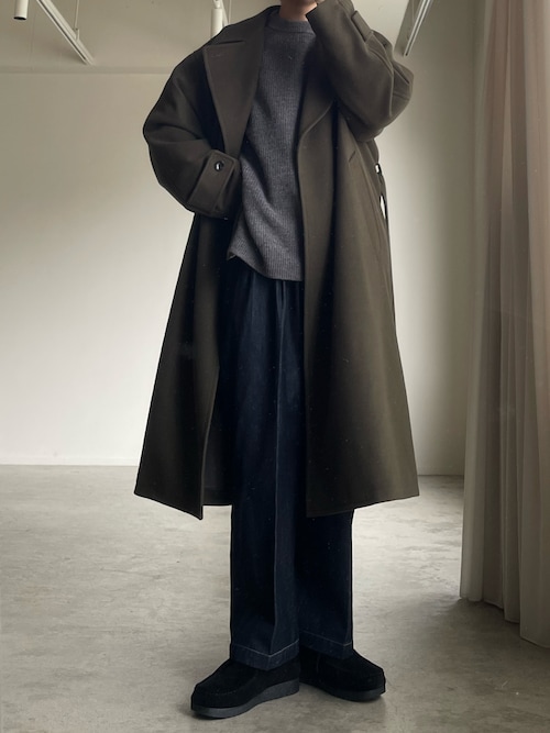 メーカー再生品】 WYM SMOOTH MELANGE WRAP COAT カーキトレンチコート 
