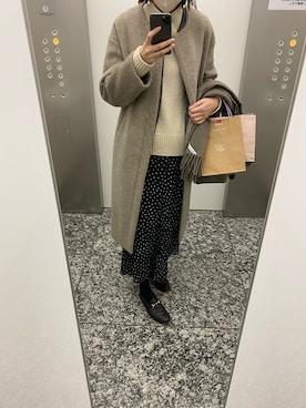 「IENA」｜「アイテム（ノーカラーコート）」を使った、___2708gさん（レディース・169cm）の冬コーディネート
