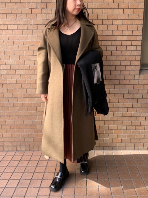 美品 LOVELESS　ドロップコート ベルト マンテコ 芸能人着用 テラコッタ 美品 LOVELESS ドロップコート ベルト マンテコ 芸能人着用