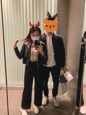 「アイテム（デジタル腕時計、ピンク系）」を使った、Biancaさん（レディース・165cm）の冬コーディネート