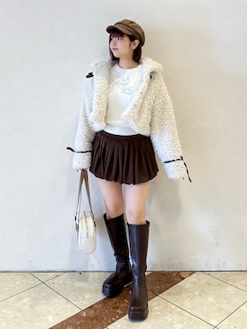 「アイテム（ブルゾン）」を使った、ななみんさん（レディース・158cm）の秋コーディネート