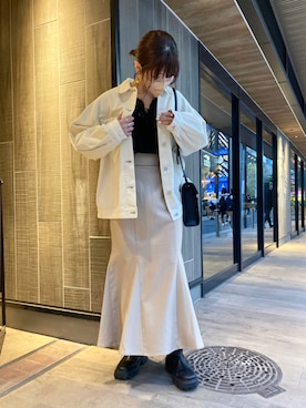 「OLIVE des OLIVE（オリーブデオリーブ）のアイテム（デニムジャケット）」を使った、ななみんさん（レディース・158cm）の春コーディネート